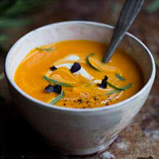 SOPA DE CALABAZA-CACAHUATE CON COCO